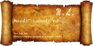 Mező Leonárd névjegykártya