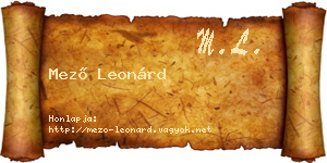 Mező Leonárd névjegykártya