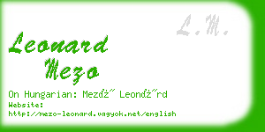 leonard mezo business card